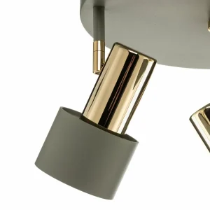 Fashion Argon Spot pour plafond Destin, à 3 lampes, vert/laiton