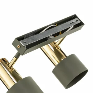 Shop Argon Spot pour plafond Destin, à 2 lampes, vert/laiton