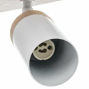 New EMIBIG LIGHTING Spot pour plafond Elba détails bois 3 lampes blanc