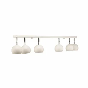 Store SOLLUX LIGHTING Spot pour plafond Flame, blanc, à six lampes