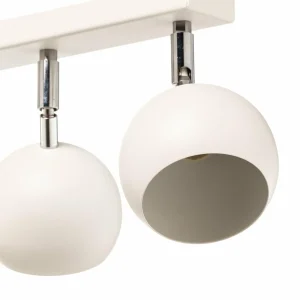 Store SOLLUX LIGHTING Spot pour plafond Flame, blanc, à six lampes