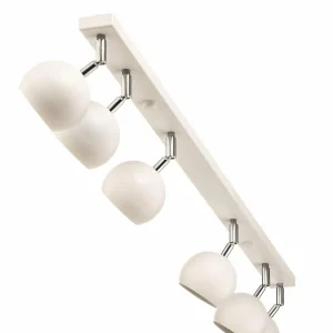 Store SOLLUX LIGHTING Spot pour plafond Flame, blanc, à six lampes