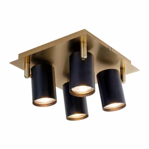 Flash Sale Näve Spot pour plafond Frida à 4 lampes, laiton/noir