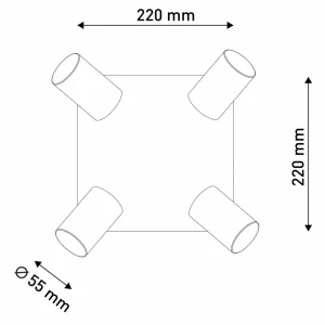 Flash Sale Näve Spot pour plafond Frida à 4 lampes, laiton/noir