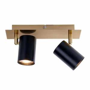 Cheap Näve Spot pour plafond Frida à deux lampes, laiton/noir
