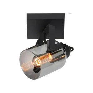 Cheap Freelight Spot pour plafond Fumoso, longueur 13,5 cm, noir/gris fumée