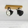 New EGLO Spot pour plafond Gatebeck, bois/noir, 2 lampes, bois
