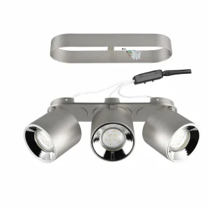 Store Trio Lighting Spot pour plafond Guayana GU10 à 3 lampes nickel