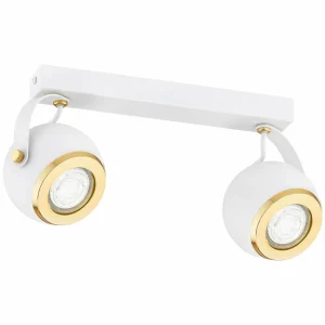 Shop Argon Spot pour plafond Kos Plus, à 2 lampes, laiton/blanc
