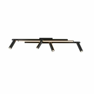Store Trio Lighting Spot pour plafond LED Zeno, 4 spots, noir mat, métal