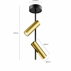 Sale SIGMA Spot pour plafond Leda 2, à 2 lampes, noir-doré