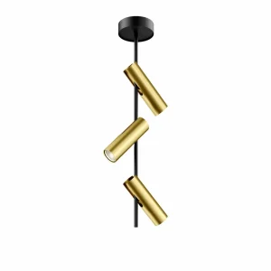 Clearance SIGMA Spot pour plafond Leda 3, à 3 lampes, noir-or