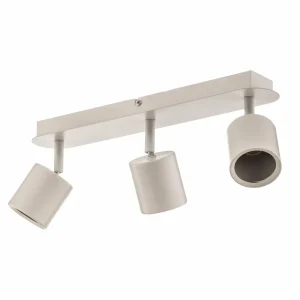 Store Luminex Spot pour plafond Modo en inox, blanc, 3 lampes