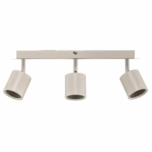 Store Luminex Spot pour plafond Modo en inox, blanc, 3 lampes