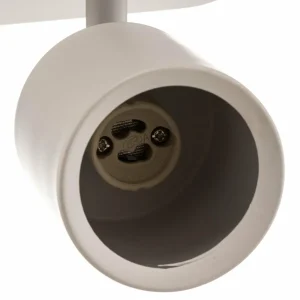 Store Luminex Spot pour plafond Modo en inox, blanc, 3 lampes