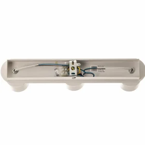 Store Luminex Spot pour plafond Modo en inox, blanc, 3 lampes