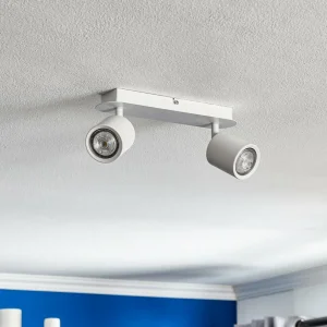 Clearance Luminex Spot pour plafond Modo en inox, blanc, deux lampes