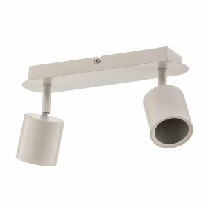 Clearance Luminex Spot pour plafond Modo en inox, blanc, deux lampes