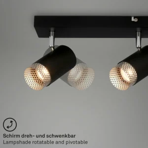 Discount Briloner Spot pour plafond Plek GU10 noir/argent à 4 lampes