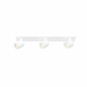 Store Freelight Spot pour plafond Razza, blanc, longueur 61 cm, 3 lampes, métal