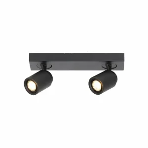 New Freelight Spot pour plafond Razza, noir, longueur 38 cm, à 2 lampes, métal