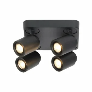 Best Freelight Spot pour plafond Razza, noir, longueur 30 cm, 4 lampes, métal