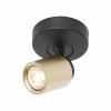 Sale Freelight Spot pour plafond Razza, noir/or, Ø 13 cm, métal