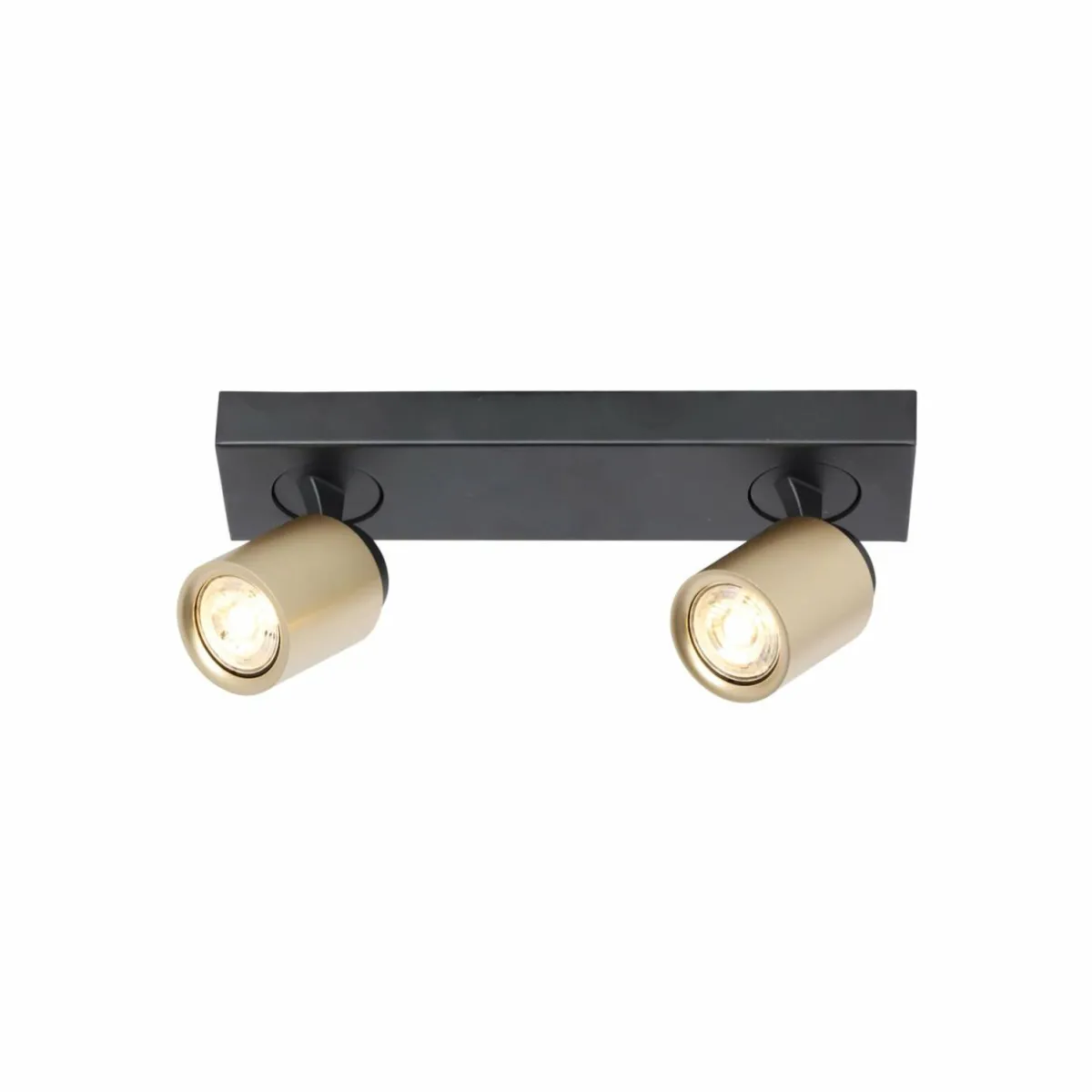 spot_pour_plafond_razza_noiror_longueur__cm___lampes_0.webp Sale Freelight Spot pour plafond Razza, noir/or, longueur 38 cm, à 2 lampes.