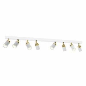 Fashion Luminex Spot pour plafond Rondo blanc/or à 8 lampes