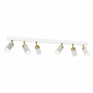 Shop Luminex Spot pour plafond Rondo blanc/or à 6 lampes