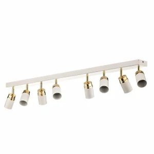 Fashion Luminex Spot pour plafond Rondo blanc/or à 8 lampes