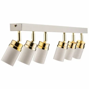 Shop Luminex Spot pour plafond Rondo blanc/or à 6 lampes