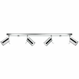 Store SOLLUX LIGHTING Spot pour plafond Round, chromé, à 4 lampes Linear