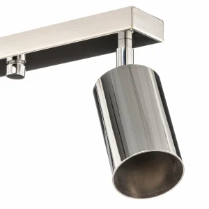 Store SOLLUX LIGHTING Spot pour plafond Round, chromé, à 4 lampes Linear