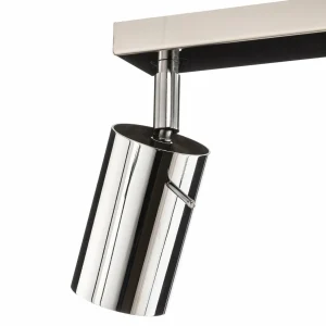 Store SOLLUX LIGHTING Spot pour plafond Round, chromé, à 4 lampes Linear