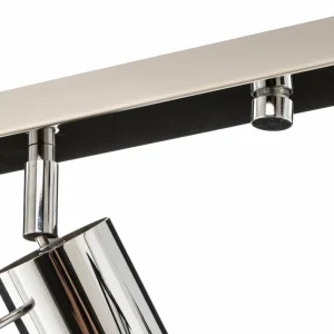 Store SOLLUX LIGHTING Spot pour plafond Round, chromé, à 4 lampes Linear