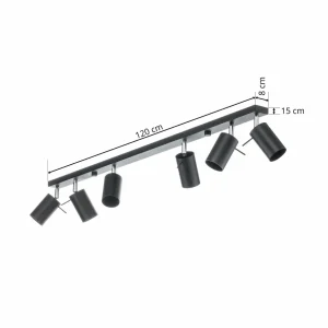 Hot SOLLUX LIGHTING Spot pour plafond Round noir, 6 lampes, linéaire