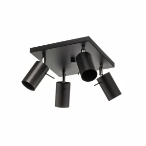 New SOLLUX LIGHTING Spot pour plafond Round noir carré, 4 lampes