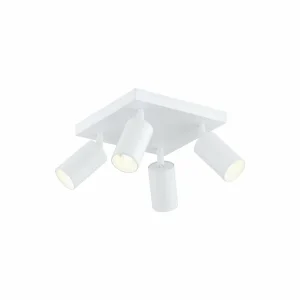 New Argon Spot pour plafond Sado, blanc, acier, ajustable, à 4 lampes