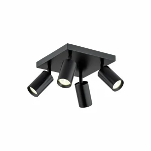 Flash Sale Argon Spot pour plafond Sado, noir, acier, ajustable, à 4 lampes