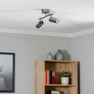 Flash Sale Lucea Spot pour plafond Spotte, noir-chromé, à 2 lampes