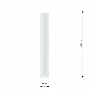 Fashion EMIBIG LIGHTING Spot pour plafond Tecno 1L, acier, GU10, hauteur 45 cm, blanc