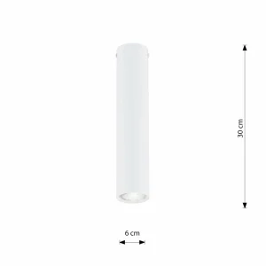 Hot EMIBIG LIGHTING Spot pour plafond Tecno 1M, acier, GU10, hauteur 30 cm, blanc
