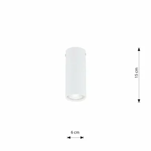 Shop EMIBIG LIGHTING Spot pour plafond Tecno 1S, acier, GU10, hauteur 15 cm, blanc