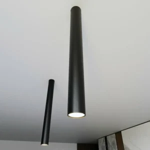 New EMIBIG LIGHTING Spot pour plafond Tecno 1XL, acier, GU10, hauteur 60 cm, noir