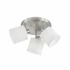 Clearance Reality Leuchten Spot pour plafond Tommy, nickel/blanc, Ø 25 cm, 3 lampes. tissu