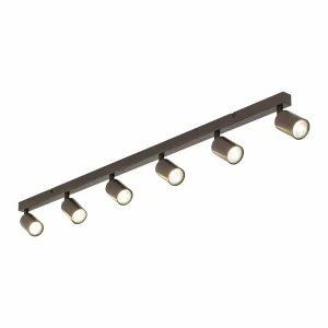 New TK Lighting Spot pour plafond Top, ajustable, brun, à 6 lampes linear