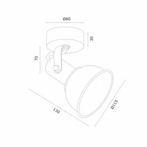 Fashion Argon Spot pour plafond Twist, pivotant, à 1 lampe, noir