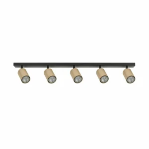 Best Sale SIGMA Spot pour plafond Zoom, à 5 lampes, noir/doré