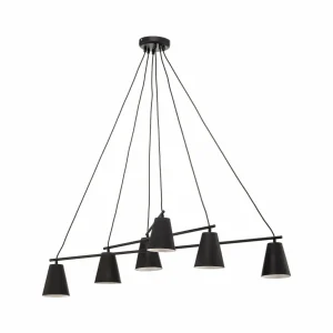 Flash Sale Euluna Suspension 1008, à 6 lampes, noire